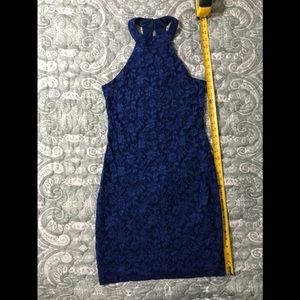 Nearly new navy blue lace body contour dress